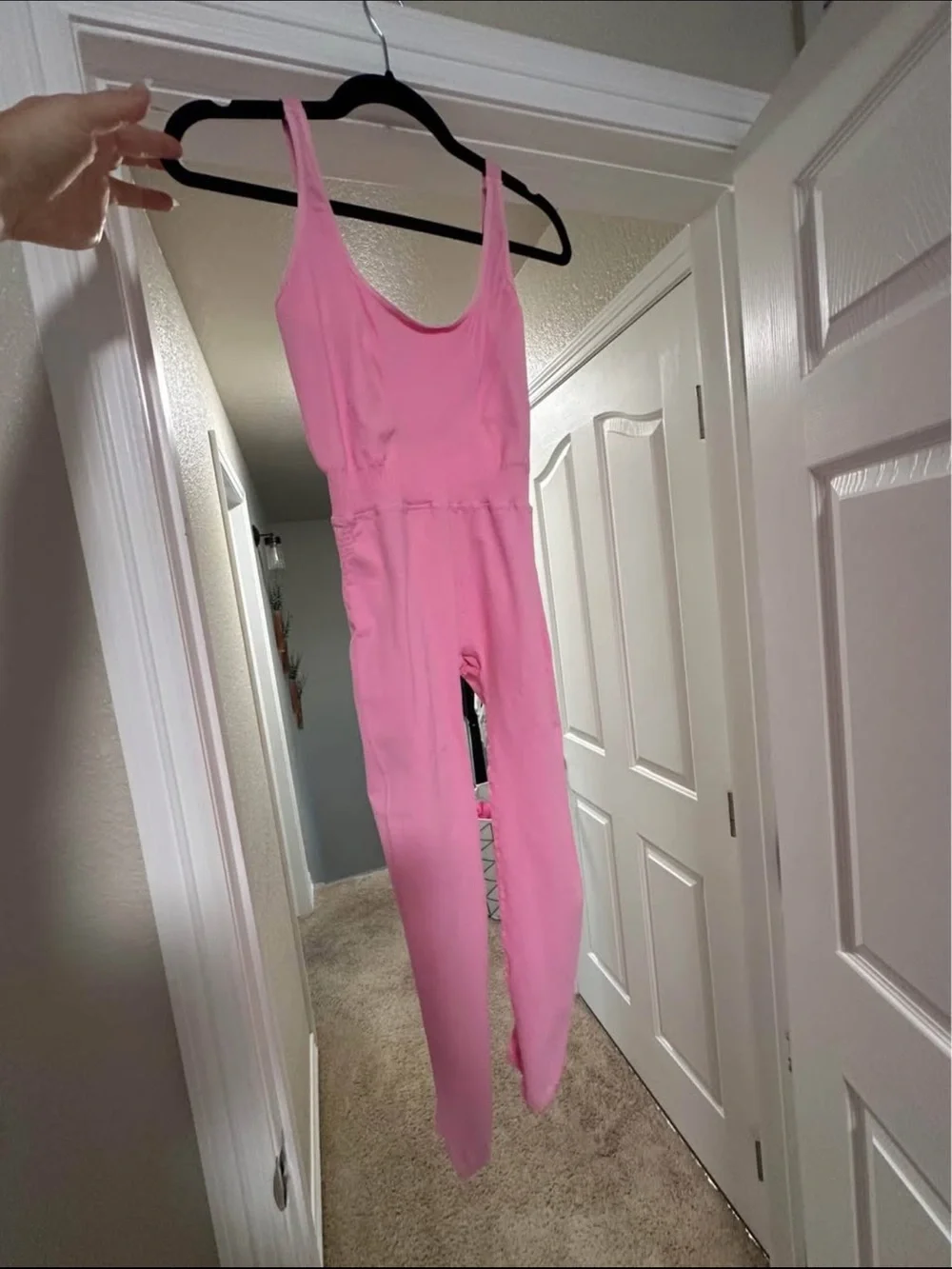 Free People Bubblegum Pink Sleeveless Fitted Jumpsuit